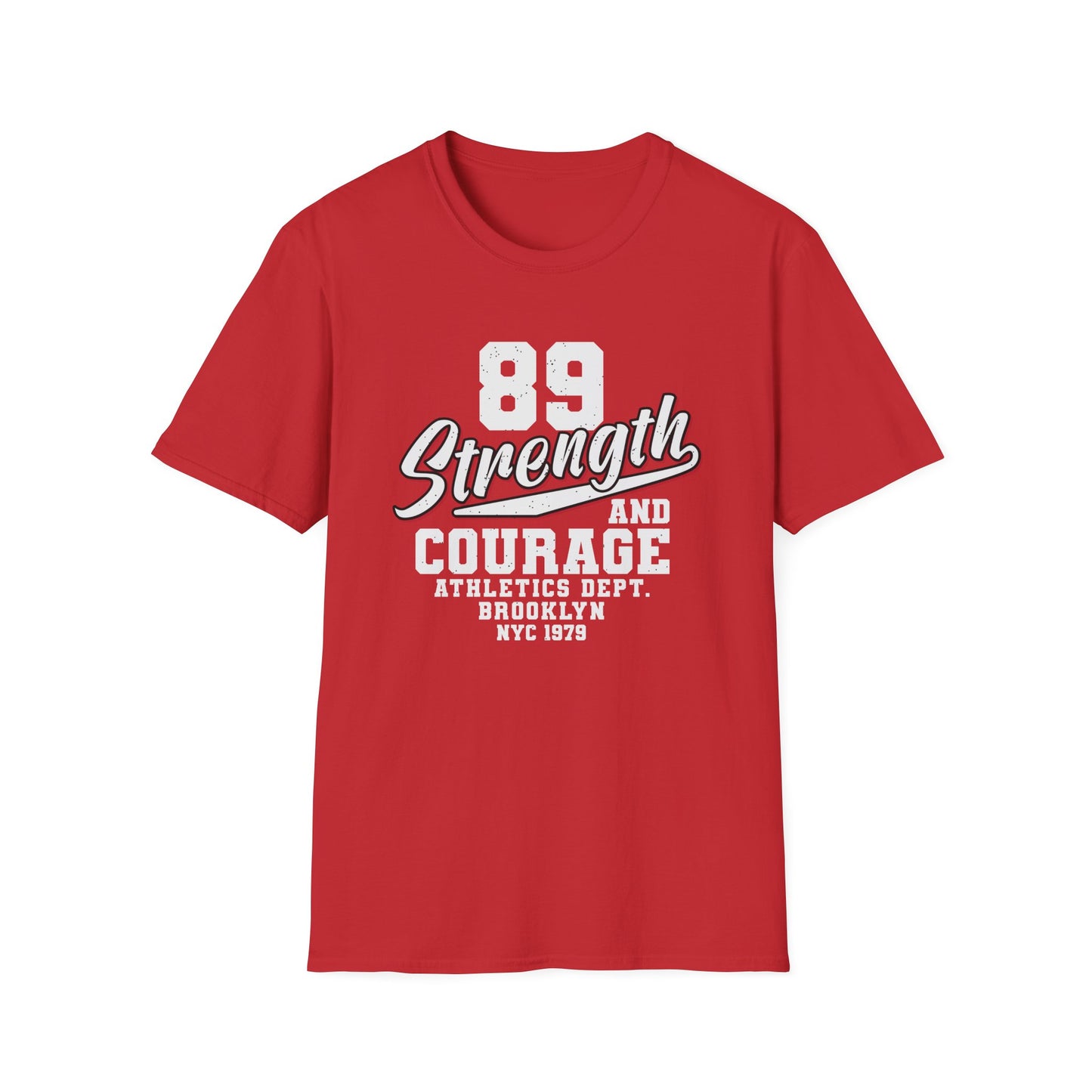 Bold Strength & Courage T-Shirt | Vintage NYC Athletics Dept. Tee | Empowering Retro Gym & Streetwear Style