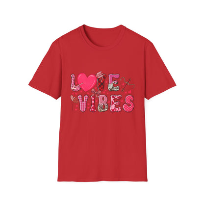 Charming Love Vibes T-Shirt | Trendy Valentine's Day Hearts, Plaid & Leopard Print Tee for Women