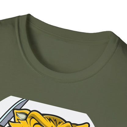Fierce Tiger Hustler T-Shirt: Bold Roaring Gangster Streetwear Graphic Tee with Knife & Money Bag