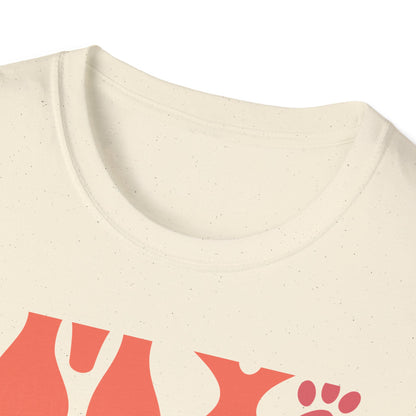My Valentine Has Paws T-Shirt | Groovy Retro Pet Lover Tee | Adorable Dog Mom Cat Owner Gift