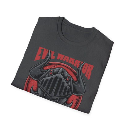 Epic Evil Warrior Horned Helmet T-Shirt | Menacing Dark Fantasy Skull Tee | Gamer Goth Apparel