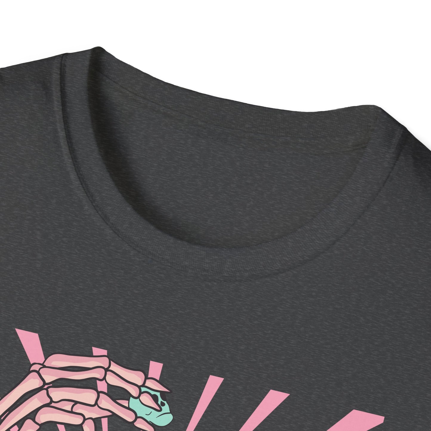 Spooky Sweet Skeleton 'You Make My Heart' T-Shirt | Pastel Goth Skull Popcorn Tee | Edgy Valentine's Day Gift for Unique Love