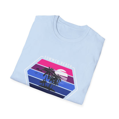 Vibrant Retro Sunset Surfer T-Shirt | Ultimate Beach Paradise Vacation Tee for Summer Lovers
