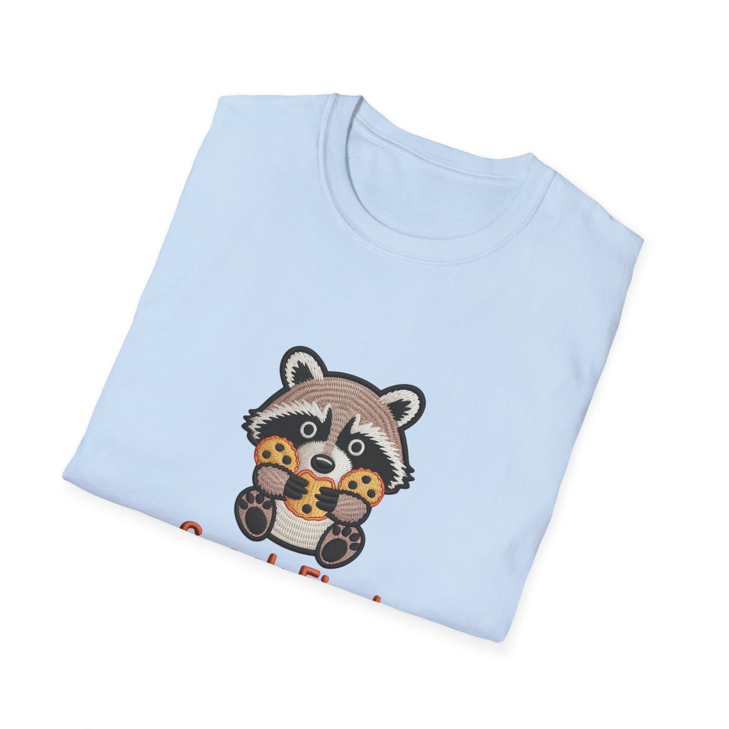 Irresistible "Snack First Mood Second" Raccoon T-Shirt | Cute Foodie Comfort Tee & Funny Gift