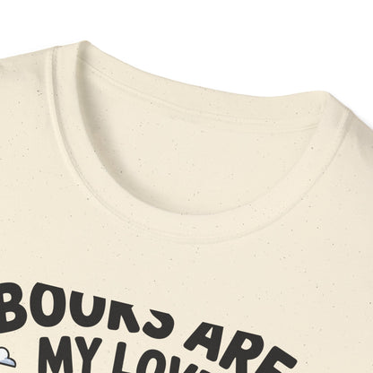 Adorable Reading Ghost T-Shirt | “Books Are My Love Language” Pink Cowboy Ghost Tee | Unique Book Lover Gift
