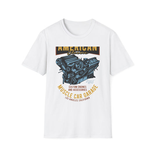 Epic American Classic Muscle Car V8 Engine T-Shirt | Authentic Garage Mechanic Tee | Since 1973 Vintage Car Lover Gift