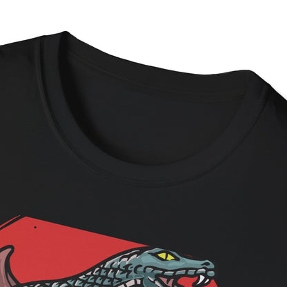 Fierce Hannya Mask & Snake T-Shirt - Striking Japanese Folklore Tattoo Art Tee | Bold Cultural Statement