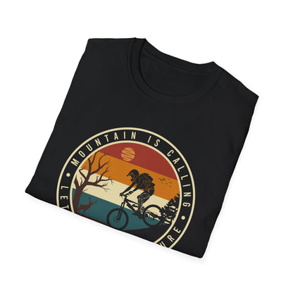 Epic Mountain Is Calling Adventure T-Shirt - Retro Mountain Biking & Nature Tee for Outdoor Enthusiasts