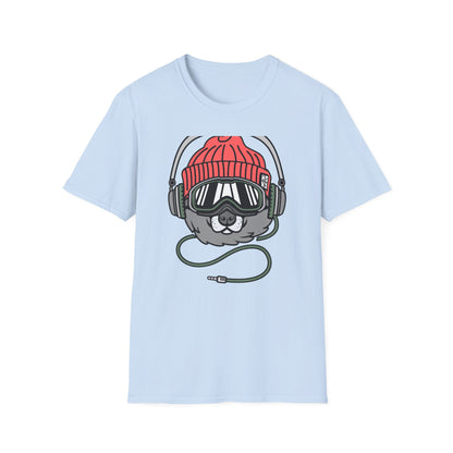 Rad Husky DJ T-Shirt | Cool Dog with Headphones & Goggles Tee | Awesome Winter Sport & Music Lover Gift Idea