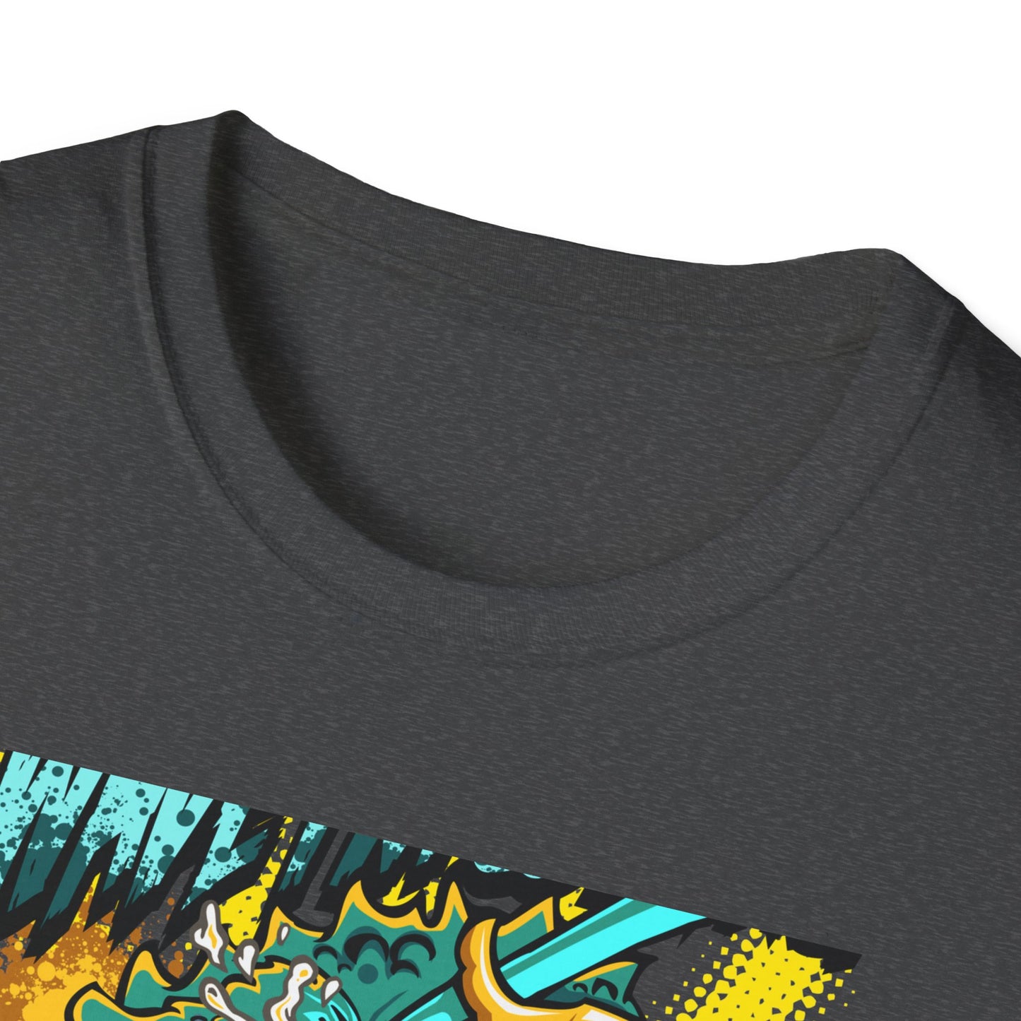 Epic 'WAVE I'M COMING' Monster T-Shirt - Hilarious Swimming Dragon & Duck Float Graphic Tee for Summer Fun & Beach Adventures