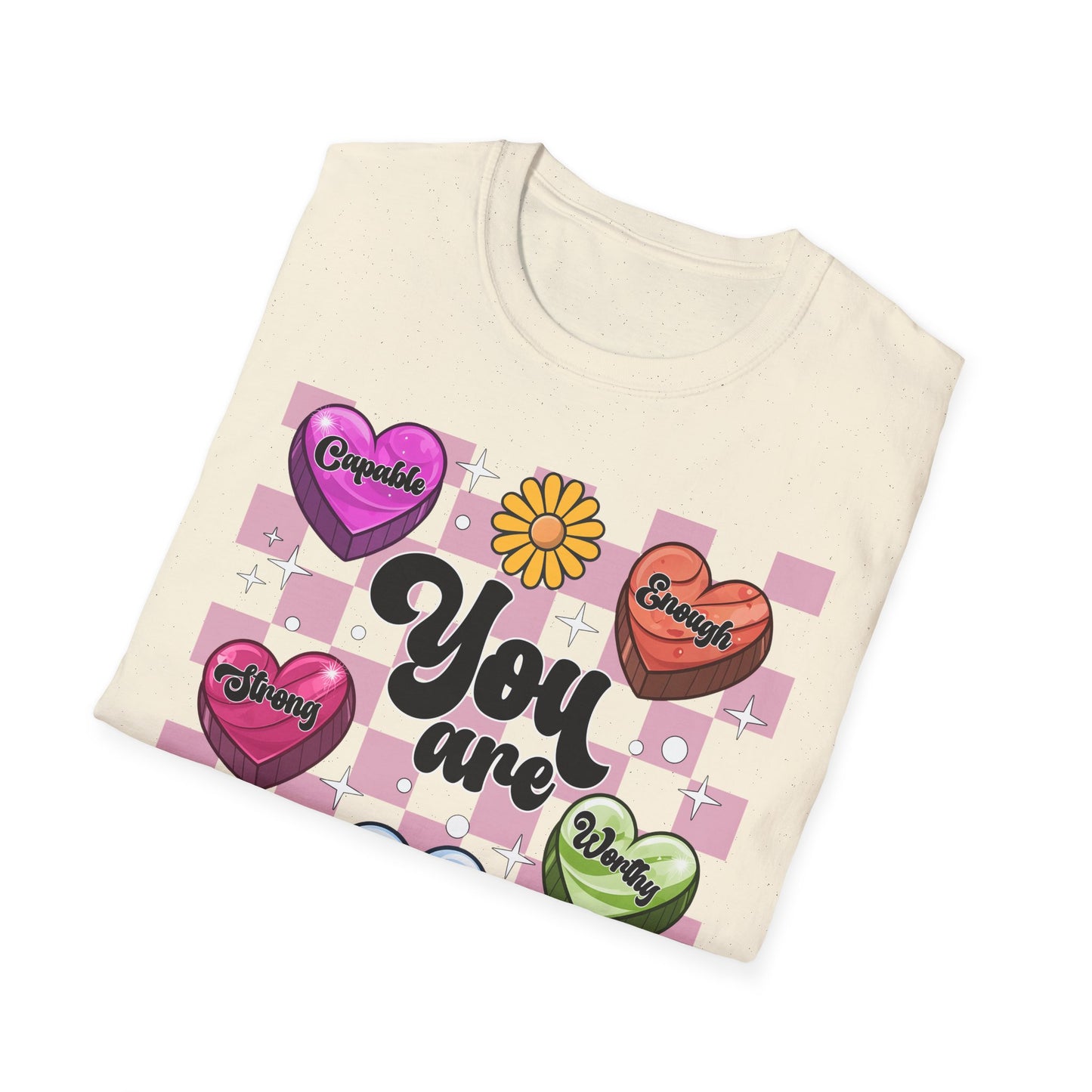 Groovy Empowering 'You Are' Affirmation T-Shirt - Vibrant Self-Love & Positive Vibes Tee for Women & Teens