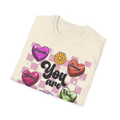 Groovy Empowering 'You Are' Affirmation T-Shirt - Vibrant Self-Love & Positive Vibes Tee for Women & Teens