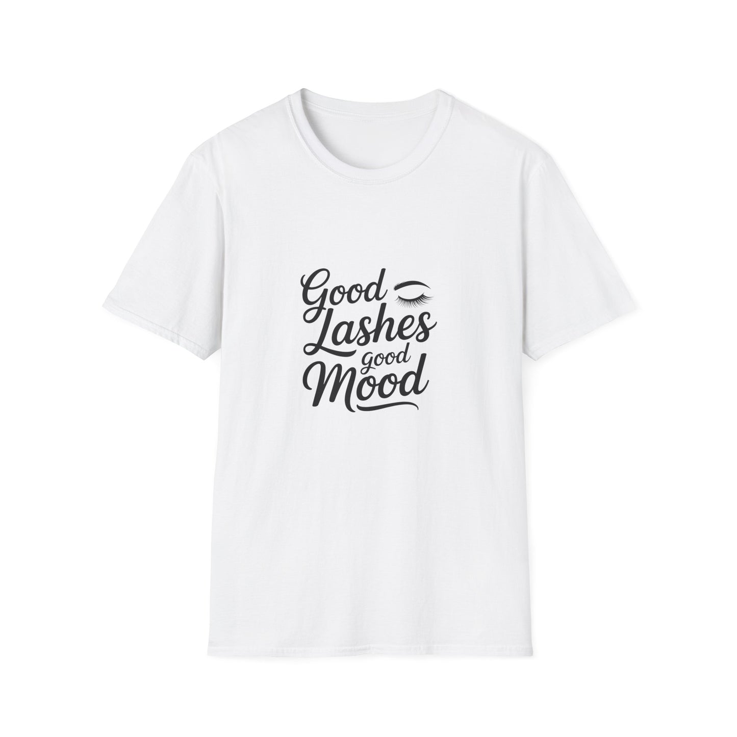 Uplifting 'Choose Joy Good Vibes' T-Shirt | Trendy Women's Positive Quote & Eyelashes Graphic Tee | Inspiring Gift