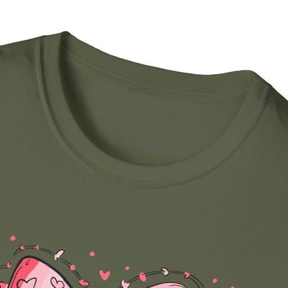 Sweet Cherries & Heart Bow T-Shirt | Adorable Pink Love Design Tee for Women - Perfect Gift