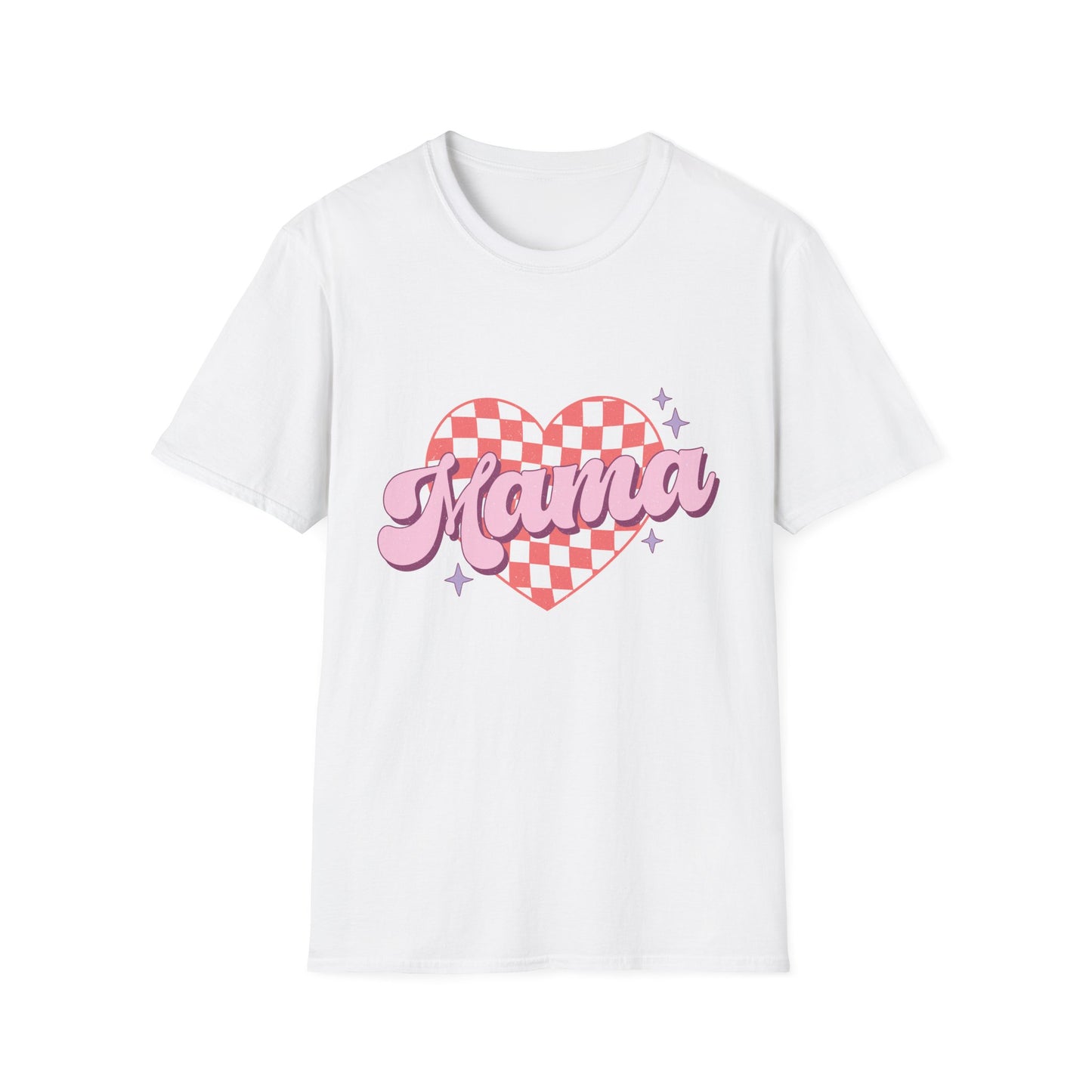 Groovy Mama T-Shirt - Retro Checkerboard Heart Design for Chic Moms | Trendy Mother's Day Gift Tee
