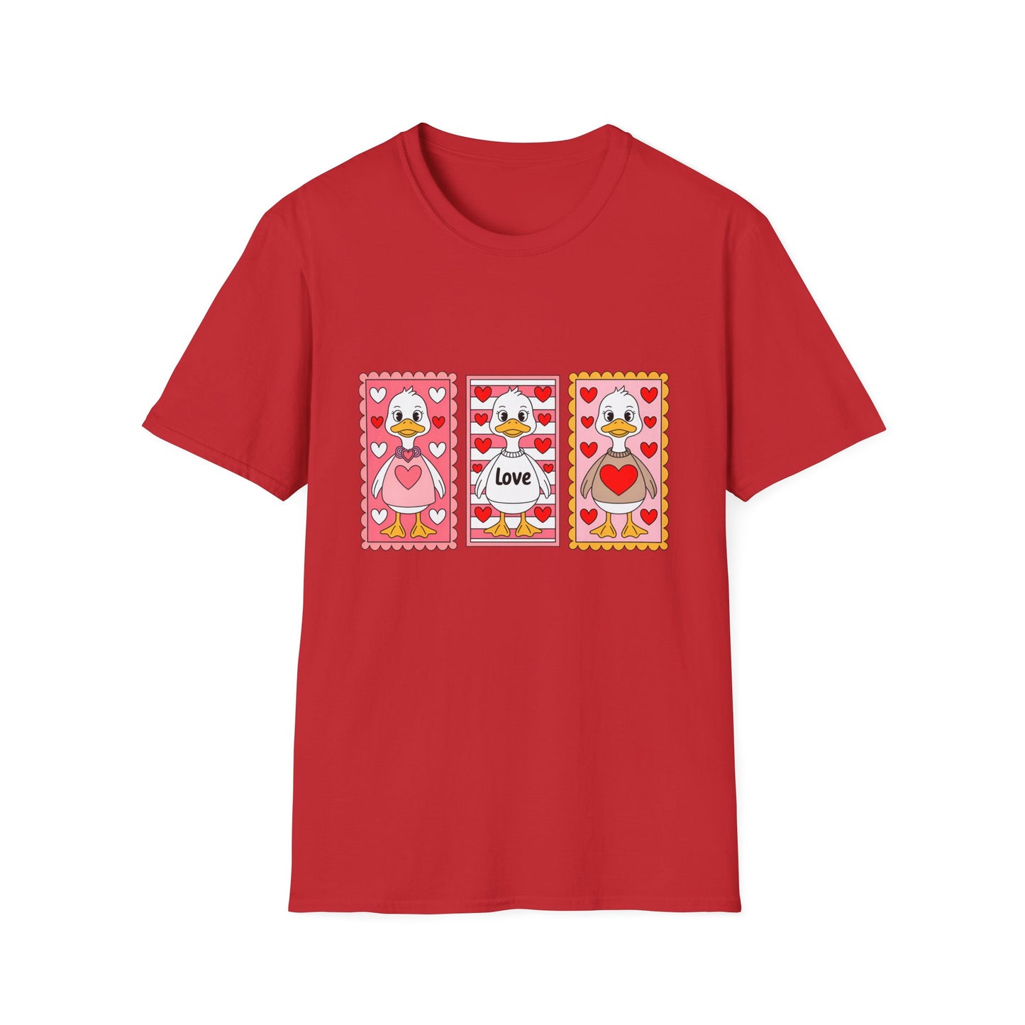 Charming Love Duck & Hearts T-Shirt | Adorable Valentine's Day Tee for Kids & Animal Lovers - Cute & Unique!