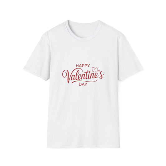 Celebrate Love: Happy Valentine's Day T-Shirt | Romantic Script Heart Design Tee for Sweethearts | Perfect Gift