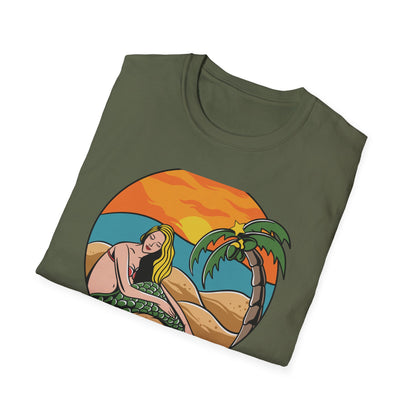 Stunning Mermaid Sunset Beach T-Shirt | Vibrant Tropical Vacation Tee for Women | Dreamy Summer Ocean Vibes