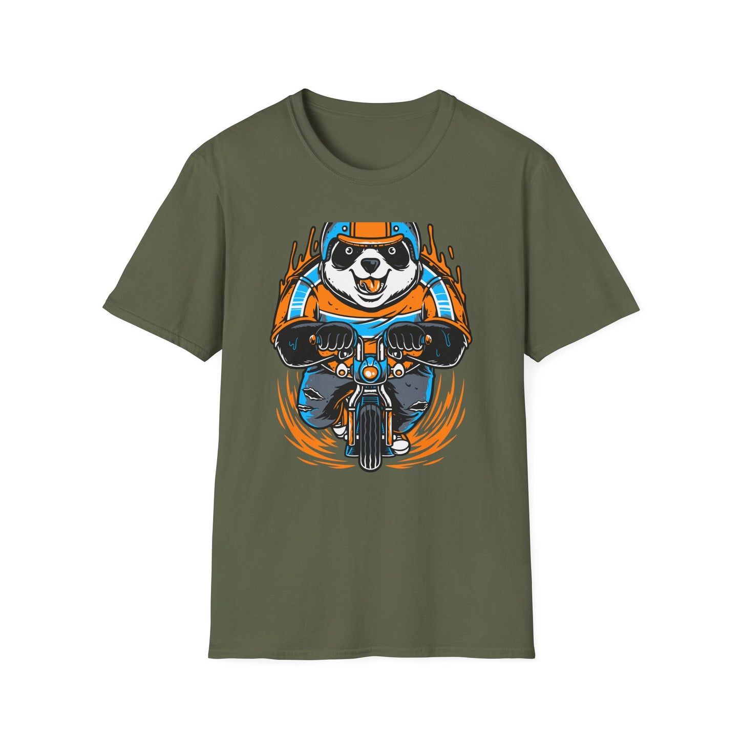 Epic Panda Biker T-Shirt! Cool Motorcycle Riding Animal Graphic Tee. Vibrant, Unique & Fun for Riders & Panda Lovers. Must-Have!