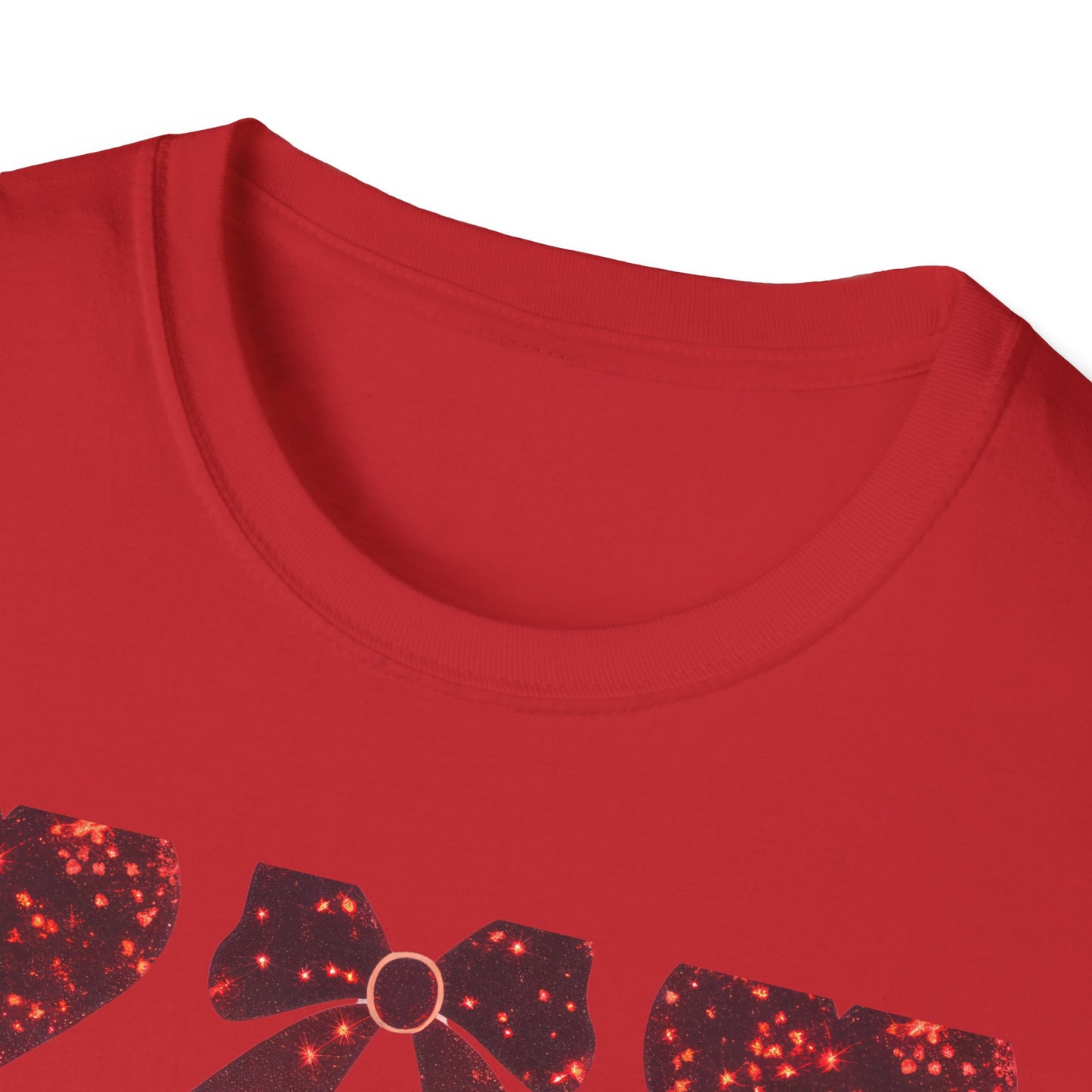 Dazzling Sparkle Hearts & Bows T-Shirt | Chic Glitter Love Tee for Women | Radiant Valentine's Day Gift