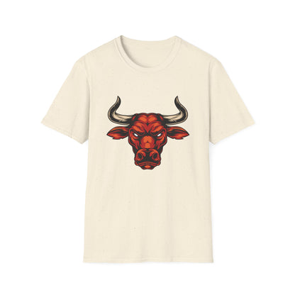 Fierce Red Bull Head T-Shirt - Unleash Power & Strength. Dynamic Bull Zodiac Tee for Men & Bold Statement