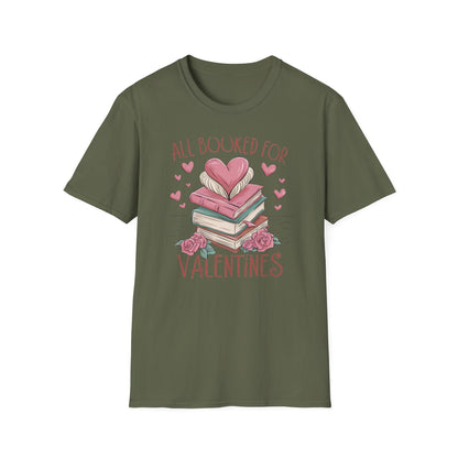 Cozy "All Booked For Valentines" T-Shirt | Romantic Book Lover Tee | Perfect Valentine's Day Gift for Readers & Bookworms