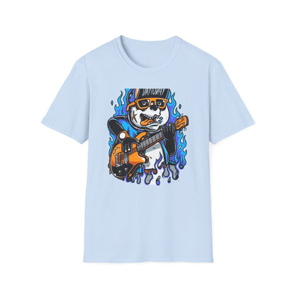 Epic Punk Rock Panda Guitar T-Shirt - Cool Musician Graphic Tee for Men & Women | Vibrant Streetwear Top