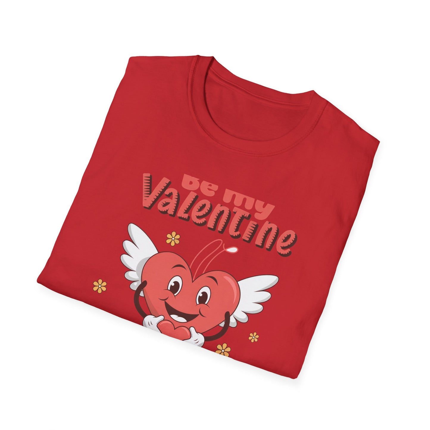 Adorable 'Be My Valentine' T-Shirt | Sweet Winged Heart Love Proposal Tee | Perfect Romantic Gift for Him/Her