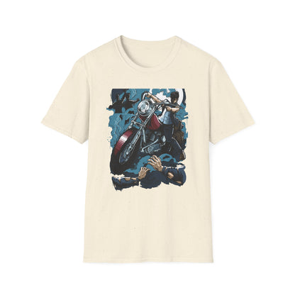 Epic Zombie Apocalypse Hunter T-Shirt - Fearless Biker Survival Horror Tee for Gamers & Fans - Thrilling Crossbow Rider Design