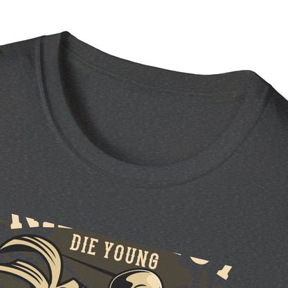 Ride Fast Die Young Skeleton Scooter Club T-Shirt - Vintage Edgy Graphic Tee for Daring Souls | Epic Biker Style