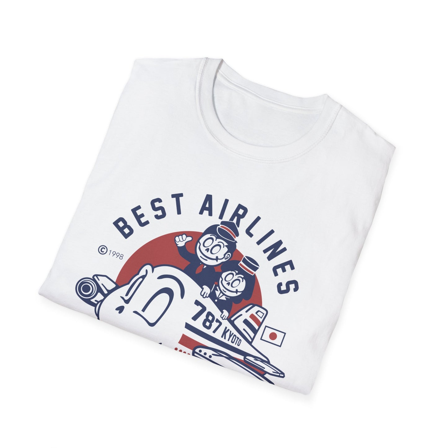 Retro Best Airlines Japan Travel T-Shirt - Awesome Vintage 787 Kyoto Pilot & Crew Graphic Tee