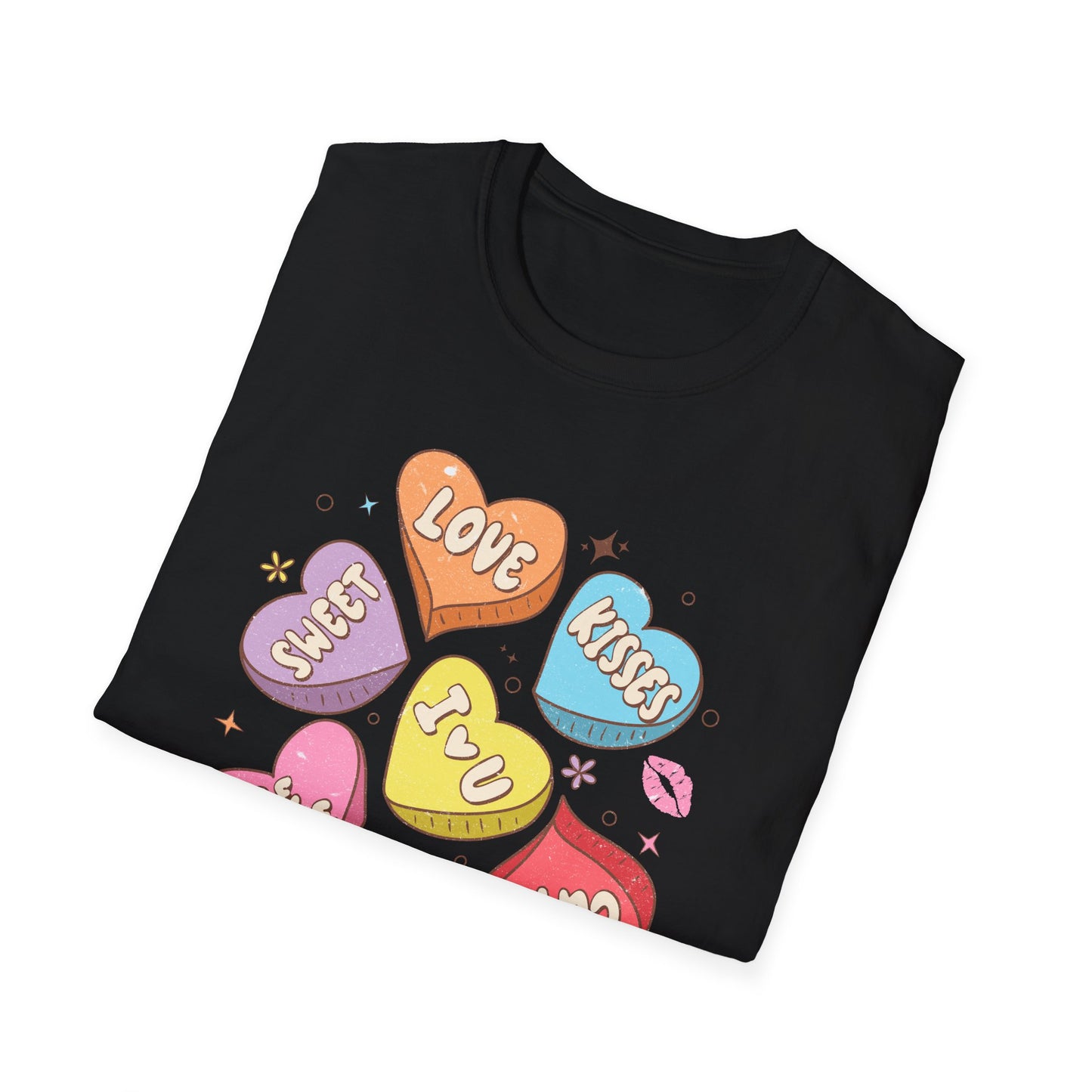 Sweet Retro Conversation Hearts T-Shirt - Adorable Valentine's Day Love Gift Tee for Her