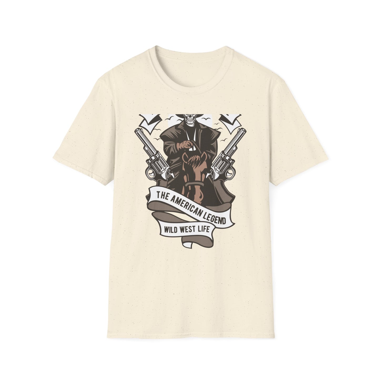 Legendary Wild West Skeleton Cowboy T-Shirt - Iconic American Legend & Vintage Outlaw Rider Tee for Men, Epic Western Culture Fan Gift