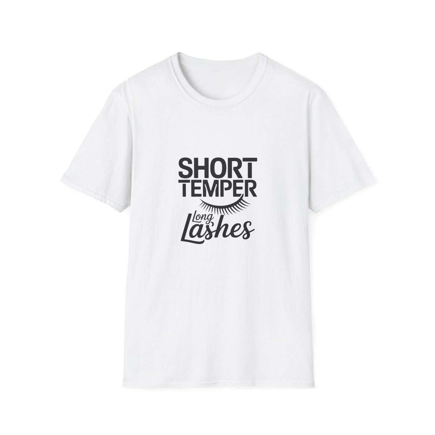 Sassy "Short Temper Long Lashes" T-Shirt for Women | Funny Attitude & Beauty Graphic Tee | Trendy Must-Have Gift
