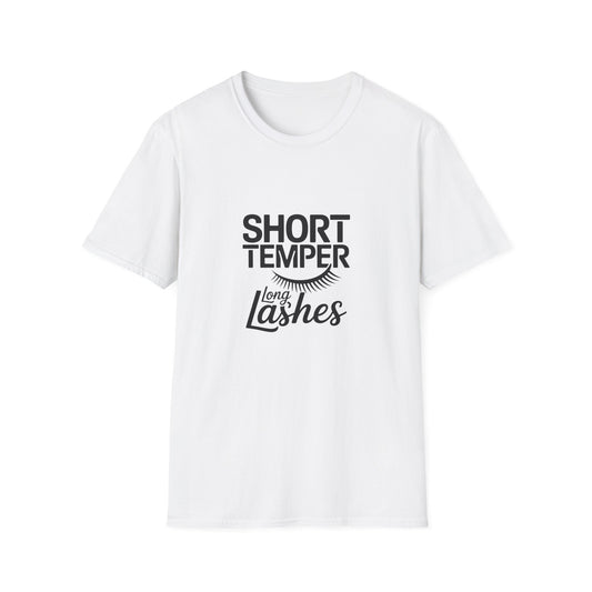 Sassy "Short Temper Long Lashes" T-Shirt for Women | Funny Attitude & Beauty Graphic Tee | Trendy Must-Have Gift