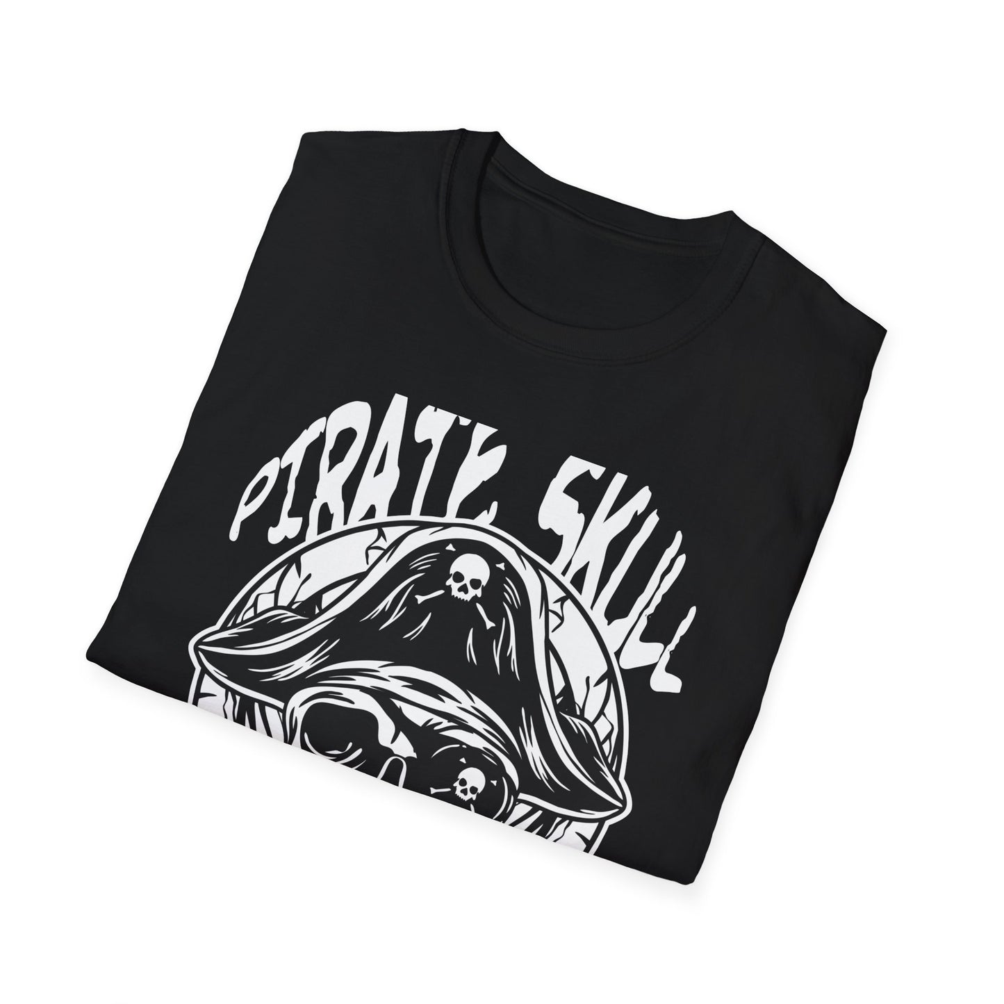 Epic Pirate Skull T-Shirt - Bold Eye Patch & Captain's Hat Design - Unique Skeleton Tee for Adventurers & Halloween