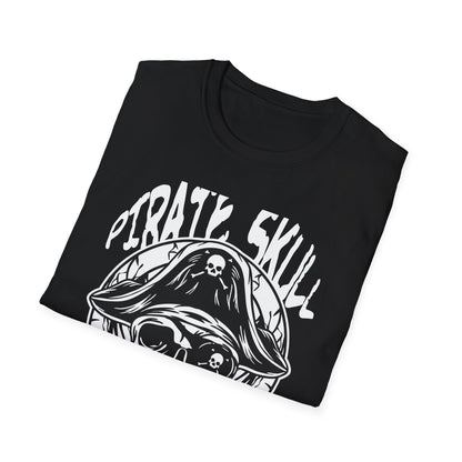Epic Pirate Skull T-Shirt - Bold Eye Patch & Captain's Hat Design - Unique Skeleton Tee for Adventurers & Halloween