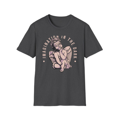 Captivating "Imagination in the Dark" Cherub T-Shirt - Aesthetic Blindfolded Angel Tee for Unique Style Seekers
