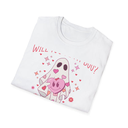 Spooky-Cute 'Will You Be My Boo?' Ghost T-Shirt | Adorable Valentine's Day & Romantic Partner Gift