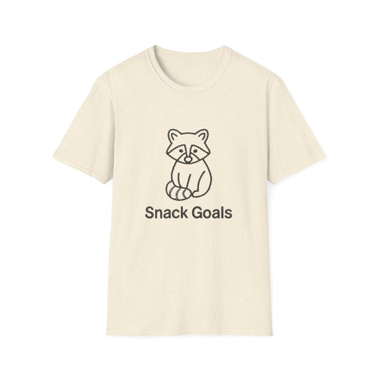 Cute Raccoon "Snack Goals" T-Shirt | Adorable Foodie Animal Lover Tee | Unique Braided Design Gift