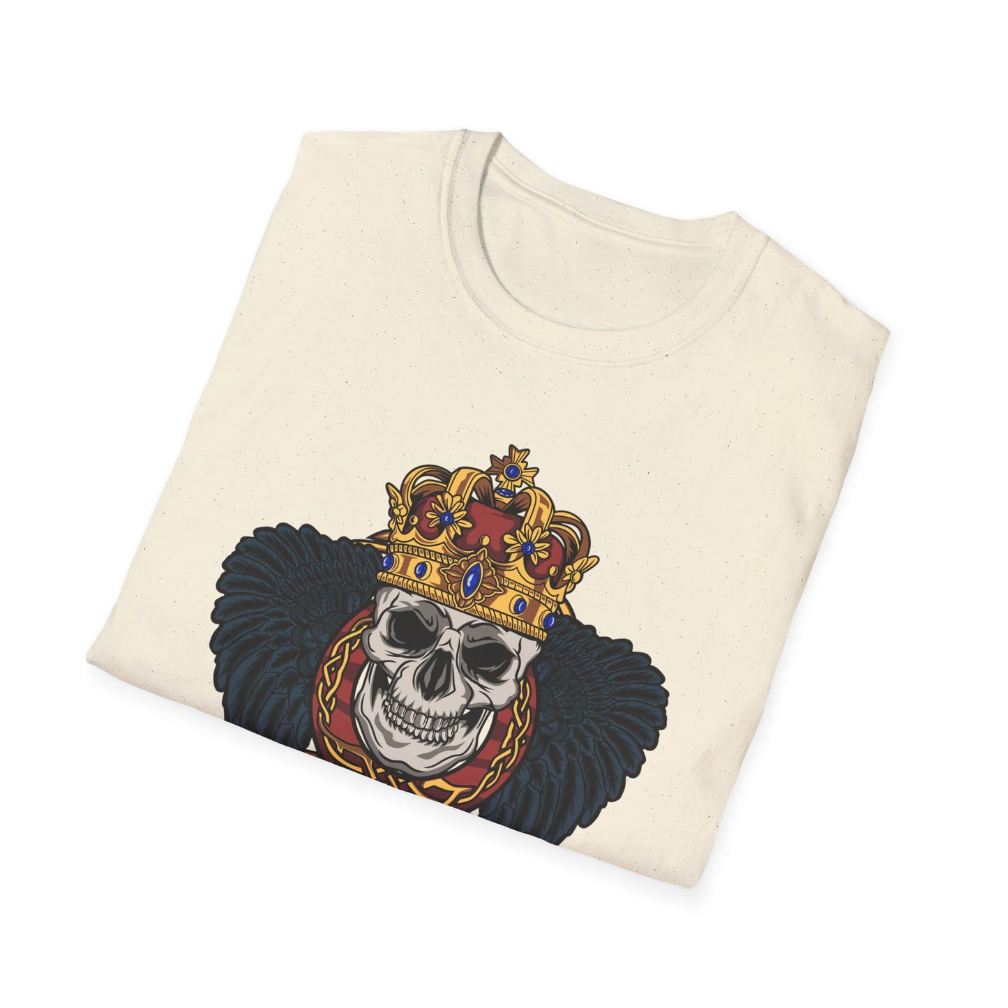 Majestic Regal Skull T-Shirt | Crowned King Skull with Dark Wings & Celtic Knot | Gothic Fantasy Apparel Gift