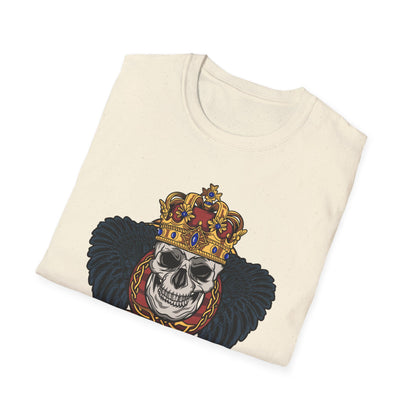 Majestic Regal Skull T-Shirt | Crowned King Skull with Dark Wings & Celtic Knot | Gothic Fantasy Apparel Gift