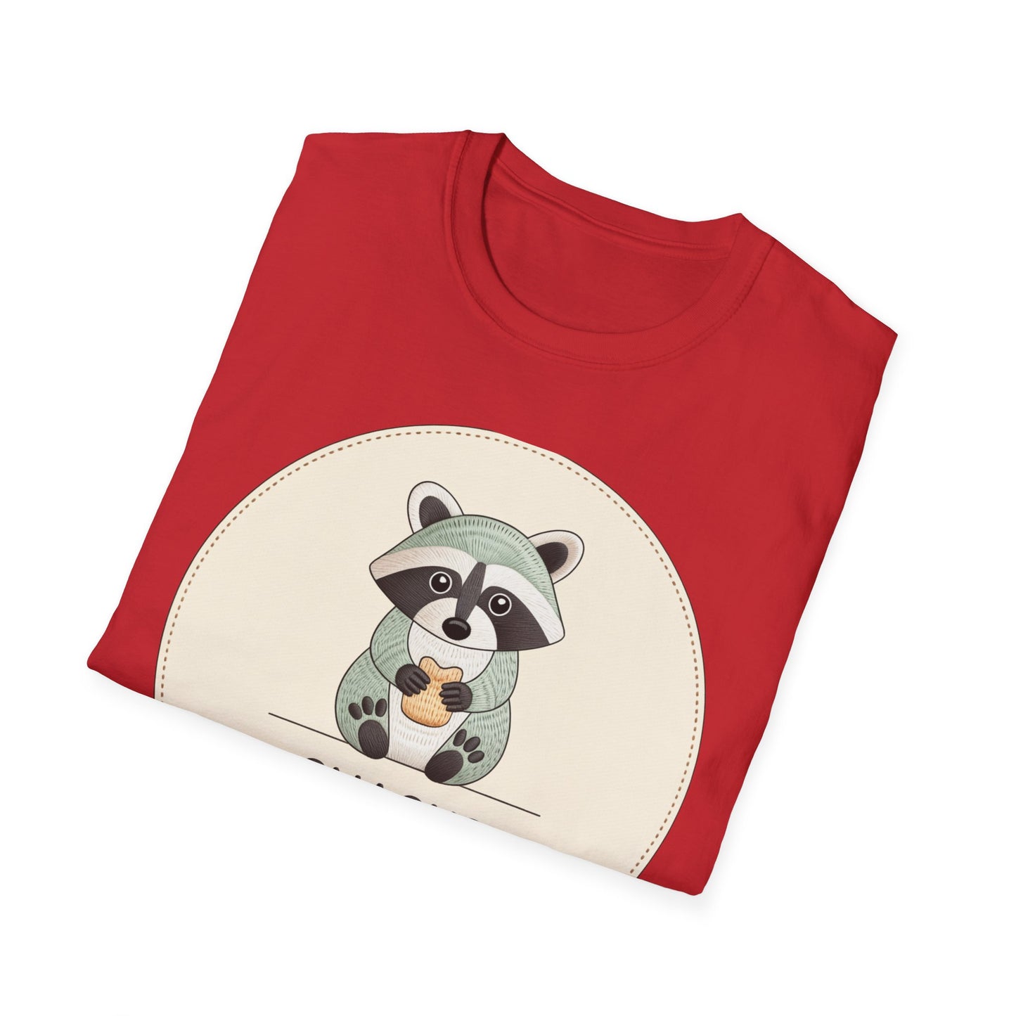 Snacks Keep Me Going Raccoon T-Shirt - Cute Funny Foodie Animal Tee for Snack Lovers & Lazy Day Comfort | Must-Have Gift