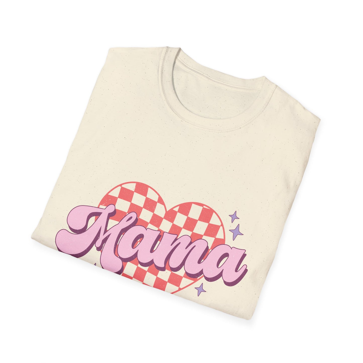 Groovy Mama T-Shirt - Retro Checkerboard Heart Design for Chic Moms | Trendy Mother's Day Gift Tee