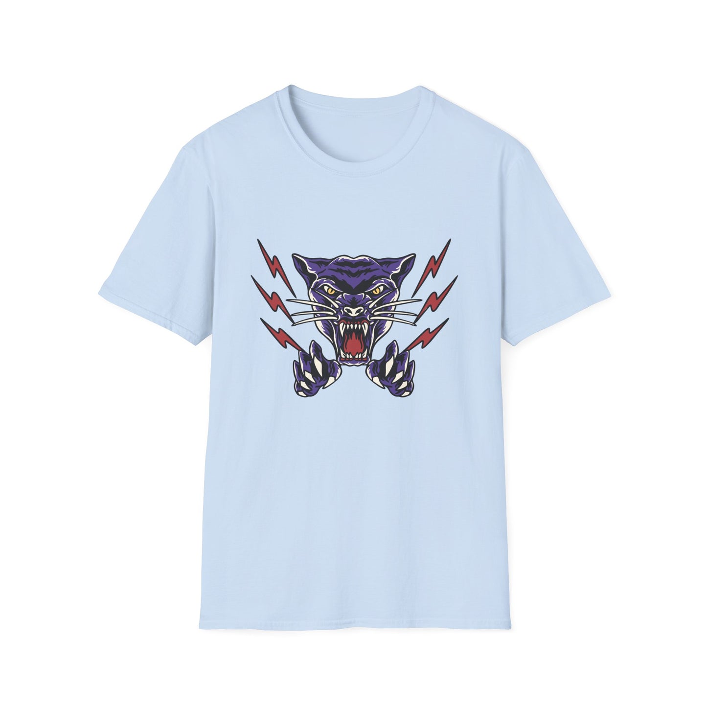Fierce Purple Panther Lightning T-Shirt | Striking Wildcat Roar Graphic Tee for Edgy Style | Unleash Power!