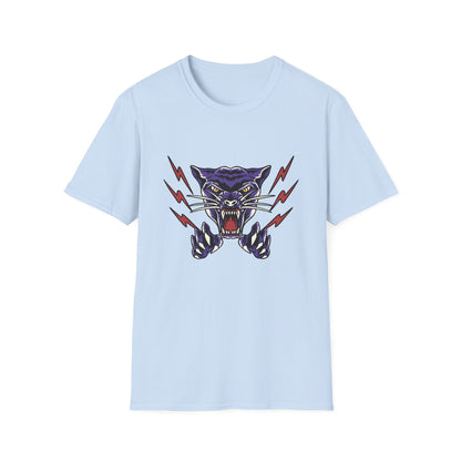 Fierce Purple Panther Lightning T-Shirt | Striking Wildcat Roar Graphic Tee for Edgy Style | Unleash Power!