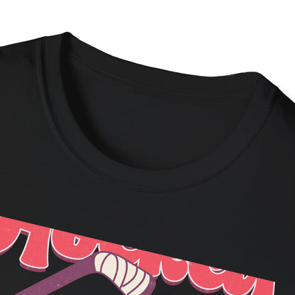 Groovy "Hockey Is My Valentine" T-Shirt | Retro Heart Hockey Lover Tee | Vintage Valentine's Day Sports Fan Gift