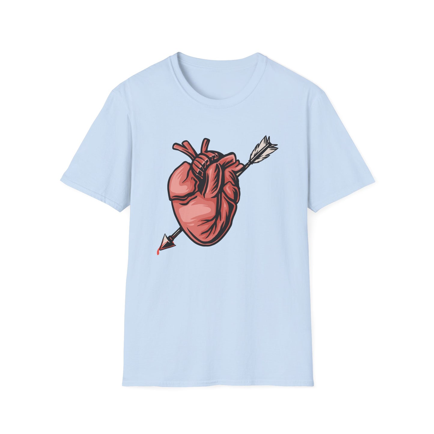 Striking Pierced Anatomical Heart T-Shirt | Edgy Love & Passion Tee | Unique Gothic Statement Graphic Shirt