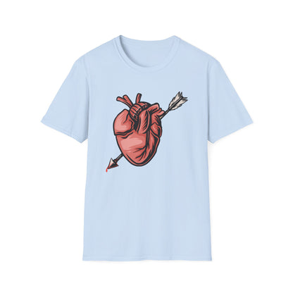 Striking Pierced Anatomical Heart T-Shirt | Edgy Love & Passion Tee | Unique Gothic Statement Graphic Shirt