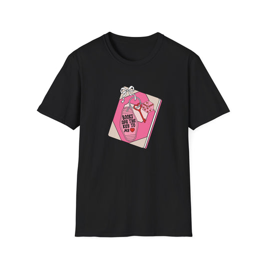Enchanting 'Books Are The Key' T-Shirt | Adorable Book Lover Gift Tee | Cozy Reader Aesthetic Apparel
